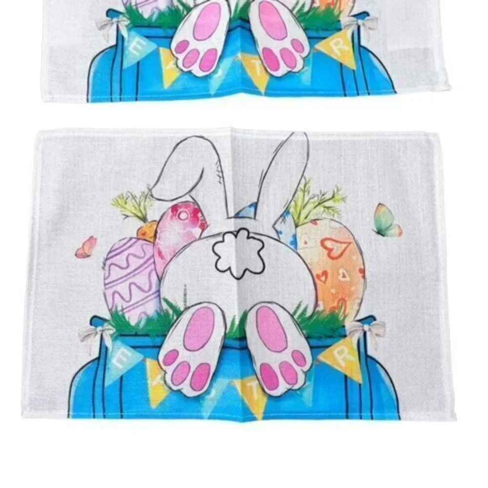 Easter Bunny Truck Table Placemats‎ Set Of 4 NEW Farmhouse Easter Eggs Spring